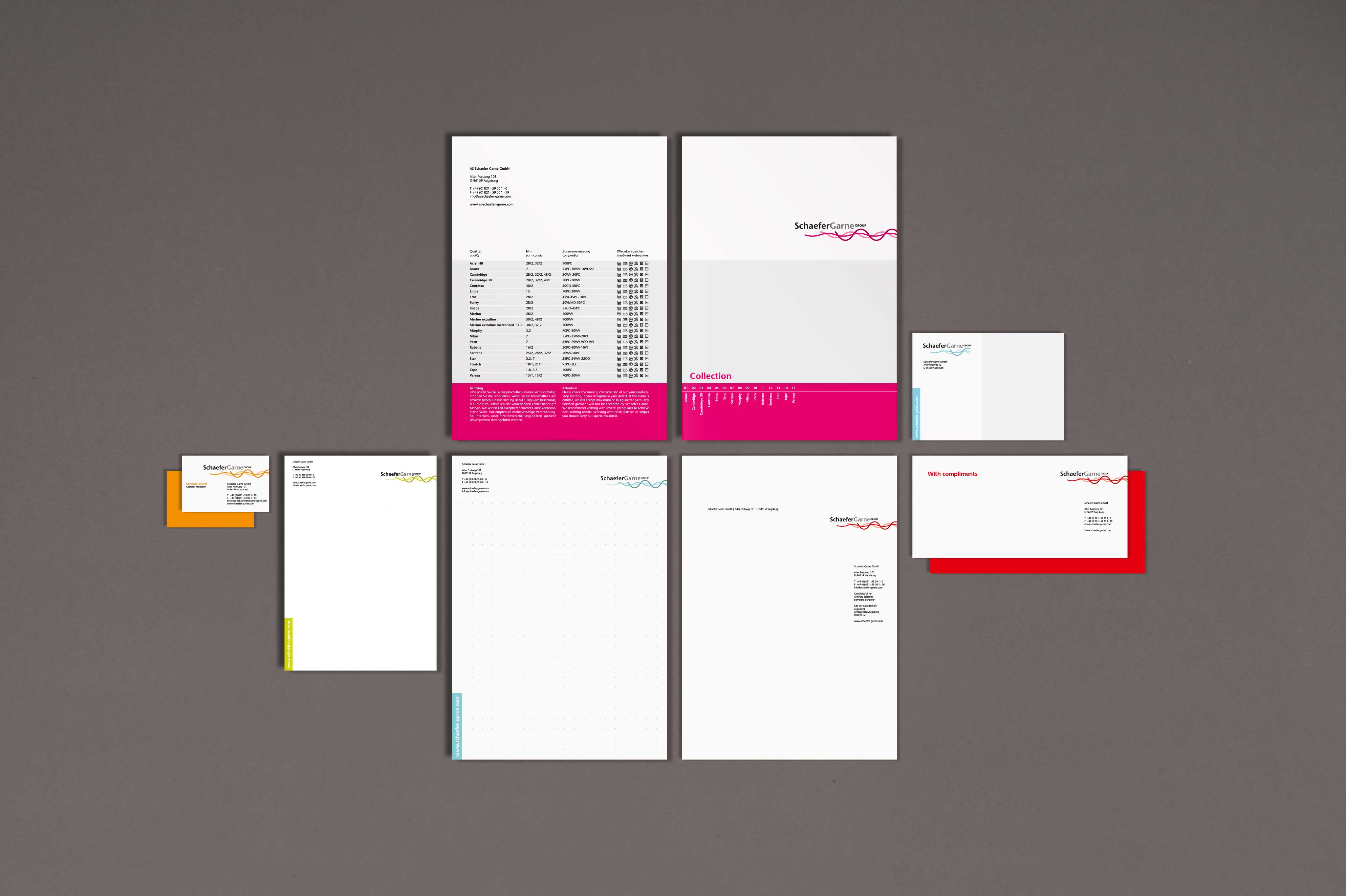 Geschäftspapiere Grafikdesign | Schaefer Garne | Augsburg