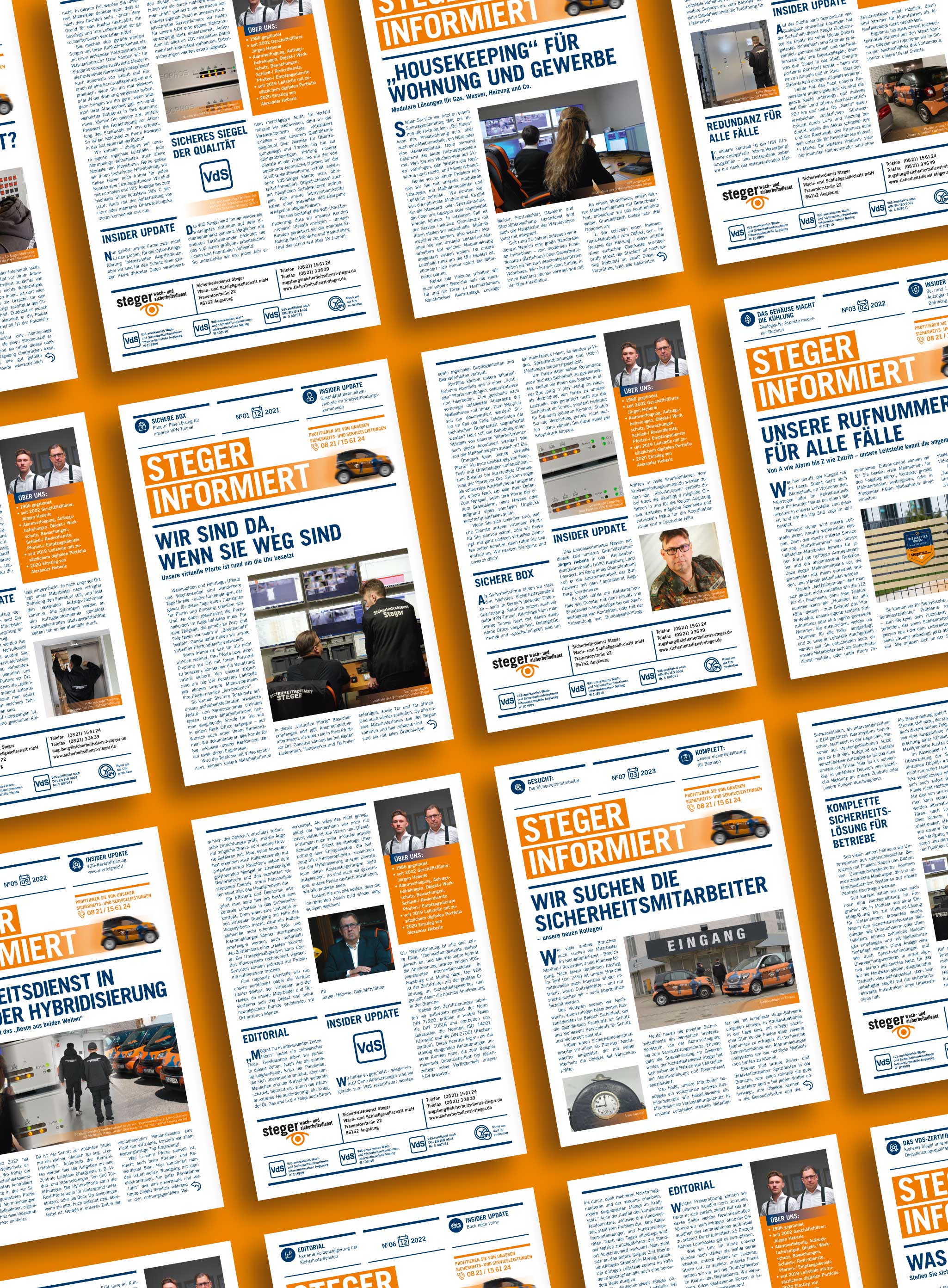 Newsletter Grafikdesign | Sicherheitsdienst Steger | Augsburg